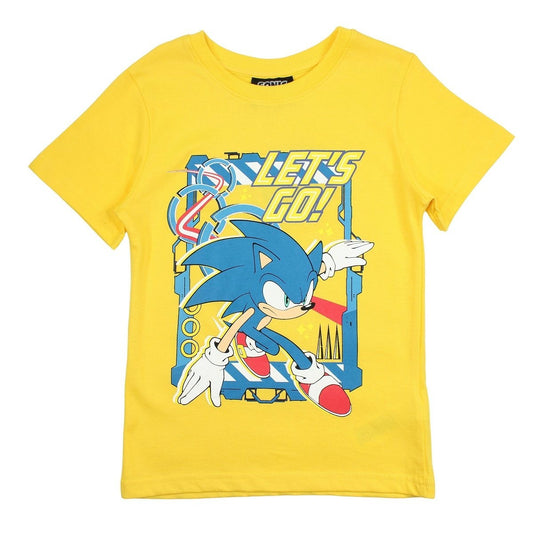 T-Shirt garçon Sonic - 5A Garçon - Enfant - Jaune - 100 % Coton - TrendyFlair