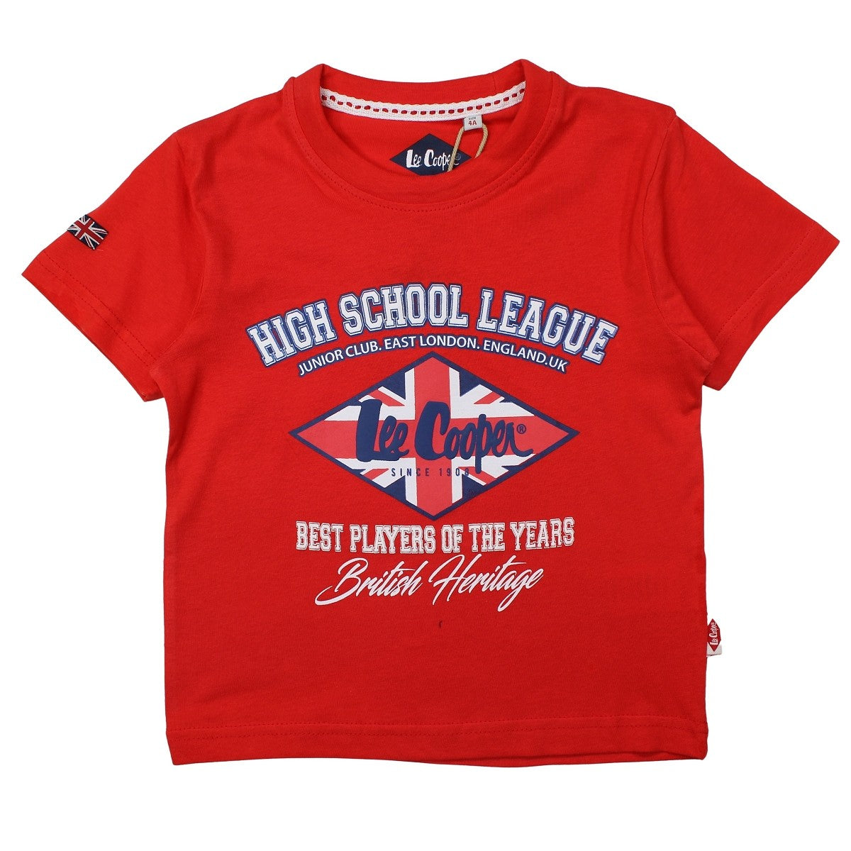 T-Shirt Lee Cooper - 6A Garçon - Enfant - Rouge - 100 % Coton - 150 GSM - TrendyFlair