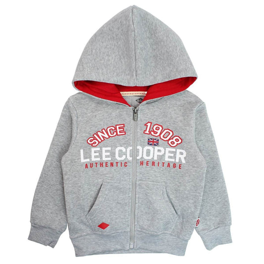 Veste capuche Lee Cooper - 6A Garçon - Enfant - Gris clair - 100% Polyester - TrendyFlair