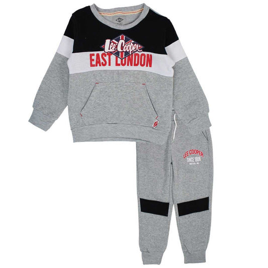Ensemble de jogging Lee Cooper - 4A Garçon - Enfant - Gris - 100% Polyester - TrendyFlair