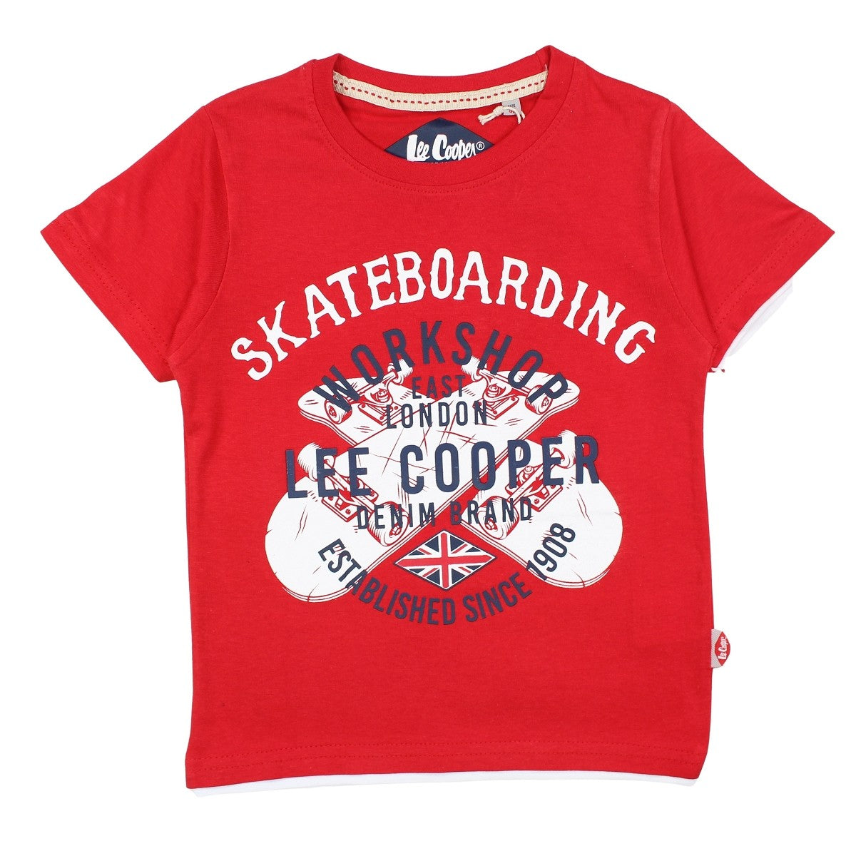 T-Shirt Lee Cooper - 4A Garçon - Enfant - Rouge - 100 % Coton - 160 gsm - TrendyFlair