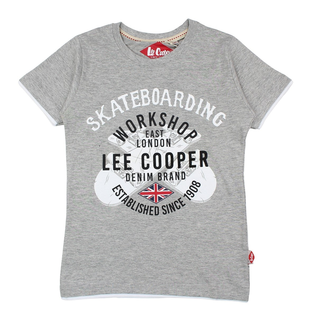 T-Shirt Lee Cooper - 4A Garçon - Enfant - Gris - 90 % Coton - 10 % viscose - TrendyFlair