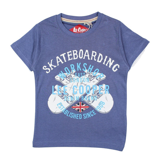 T-Shirt Lee Cooper - 4A Garçon - Enfant - Bleu - 100 % Coton - 160 gsm - TrendyFlair