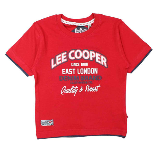 T-Shirt Lee Cooper - 4A Garçon - Enfant - Rouge - 100 % Coton - TrendyFlair
