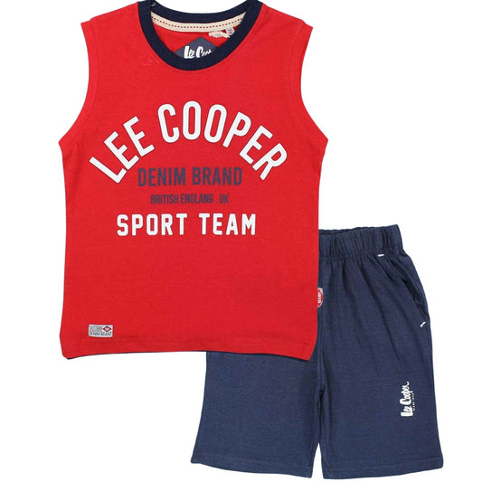 Ensemble Lee Cooper - 4A Garçon - Enfant - Rouge - 100 % Coton - 160 gsm - TrendyFlair