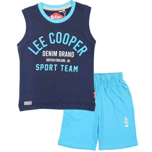 Ensemble Lee Cooper - 4A Garçon - Enfant - Bleu - 100 % Coton - 160 gsm - TrendyFlair