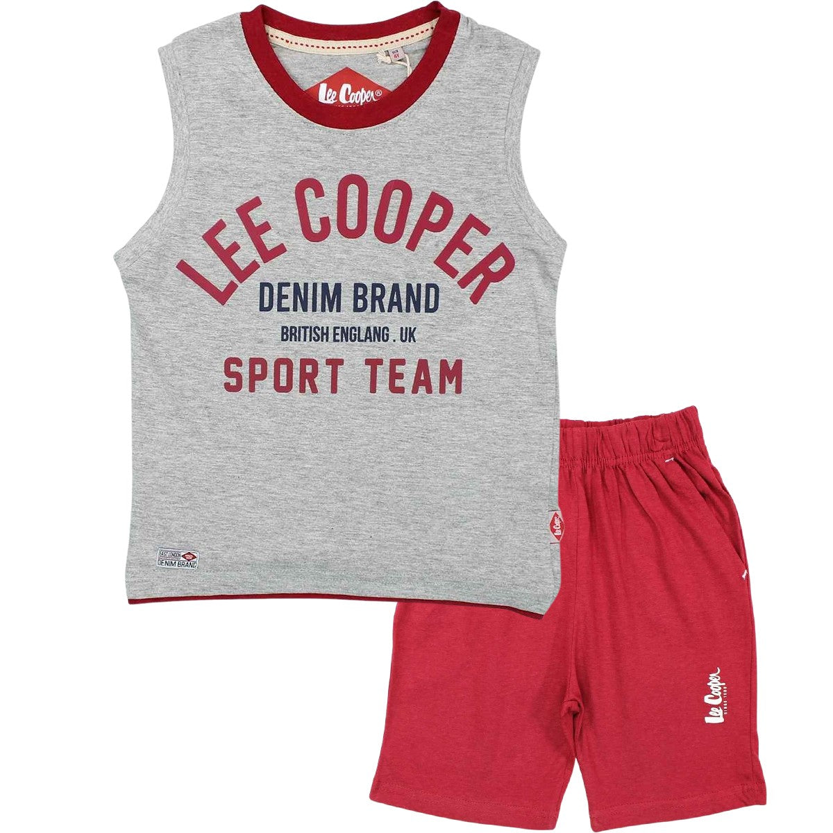 Ensemble Lee Cooper - 4A Garçon - Enfant - Gris - 100 % Coton - T-Shirt gris: 90 % Coton - 10 % viscose - TrendyFlair
