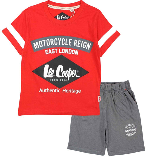 Ensemble Lee Cooper - 4A Garçon - Enfant - Rouge - 100 % Coton - 160 gsm - TrendyFlair