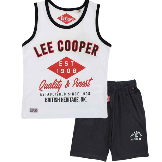 Ensemble Lee Cooper - 4A Garçon - Enfant - Blanc - 100 % Coton - 160 gsm - TrendyFlair