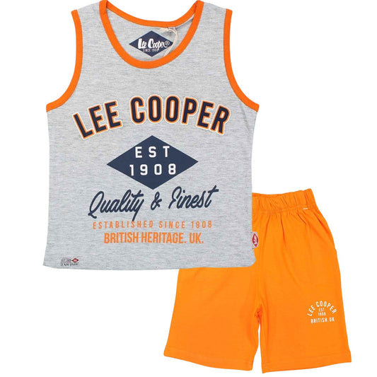 Ensemble Lee Cooper - 4A Garçon - Enfant - Gris - 100 % Coton - T-Shirt gris: 95 % Coton - 5 % viscose - TrendyFlair