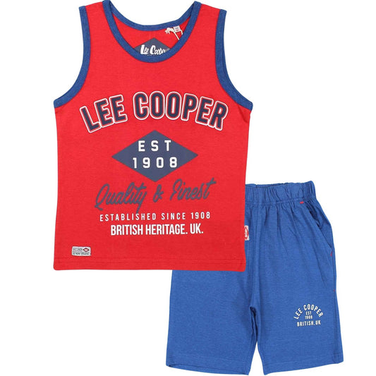 Ensemble Lee Cooper - 4A Garçon - Enfant - Rouge - 100 % Coton - 160 gsm - TrendyFlair