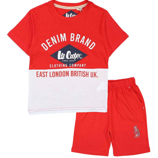 Ensemble Lee Cooper - 4A Garçon - Enfant - Rouge - 100 % Coton - 160 gsm - TrendyFlair