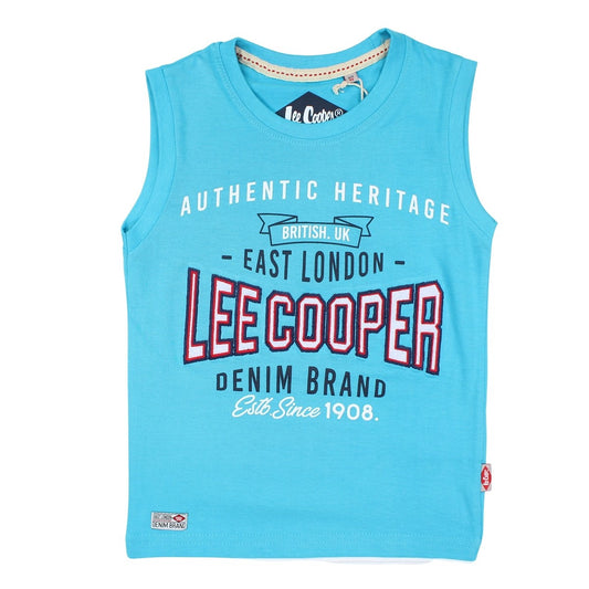 T-Shirt Lee Cooper - 4A Garçon - Enfant - Bleu - 100 % Coton - 160 gsm - TrendyFlair