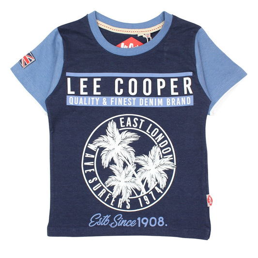 T-Shirt Lee Cooper - 4A Garçon - Enfant - Marine - 100 % Coton - 160 gsm - TrendyFlair