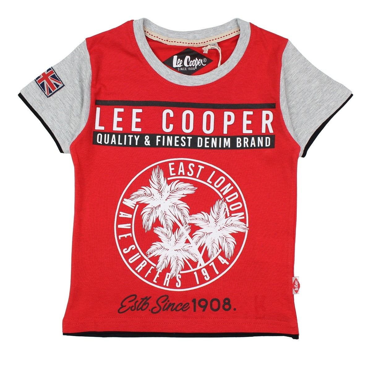 T-Shirt Lee Cooper - 4A Garçon - Enfant - Rouge - 100 % Coton - 160 gsm - TrendyFlair