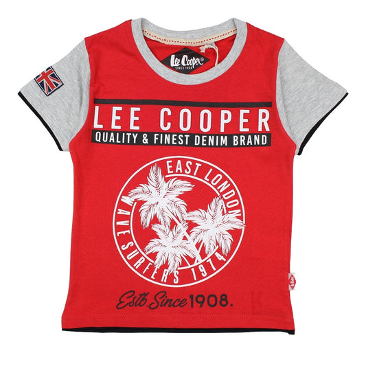 T-Shirt Lee Cooper - 4A Garçon - Enfant - Rouge - 100 % Coton - 160 gsm - TrendyFlair