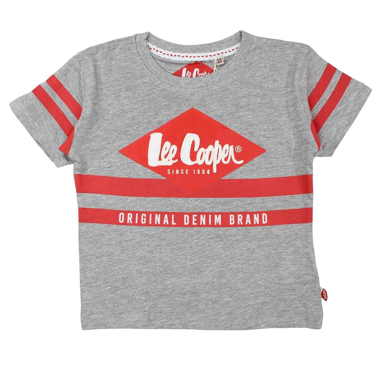 T-Shirt Lee Cooper - 4A Garçon - Enfant - Gris - 90 % Coton - 10 % viscose - TrendyFlair