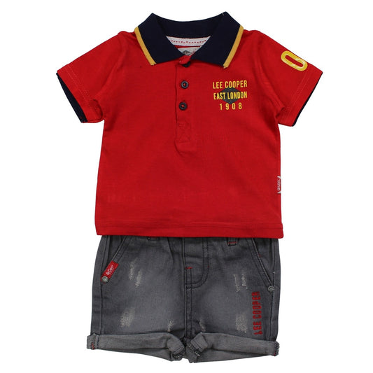 Ensemble bebe Lee Cooper - 6M Bébé Garçon - Enfant - Rouge - 100 % Coton - TrendyFlair