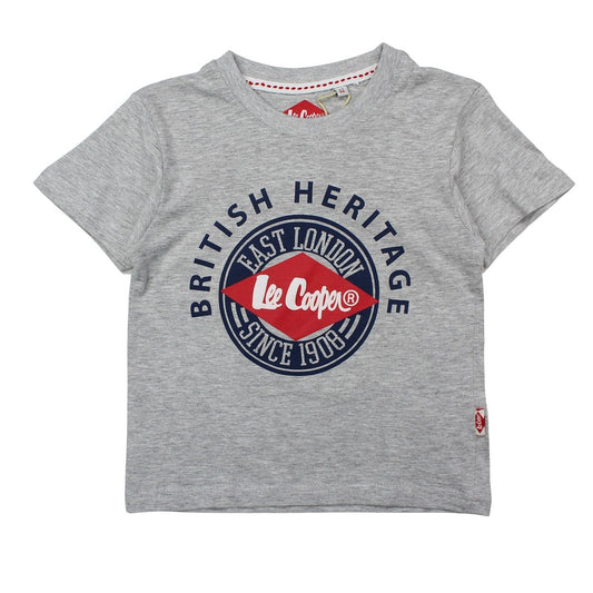 T-Shirt Lee Cooper - 6A Garçon - Enfant - Gris - 100 % Coton - 150 GSM - TrendyFlair