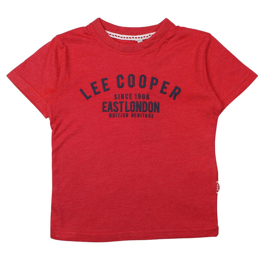 T-Shirt Lee Cooper - 6A Garçon - Enfant - Rouge - 100 % Coton - 150 GSM - TrendyFlair