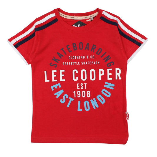 T-Shirt Lee Cooper - 4A Garçon - Enfant - Rouge - 100 % Coton - 160 gsm - TrendyFlair