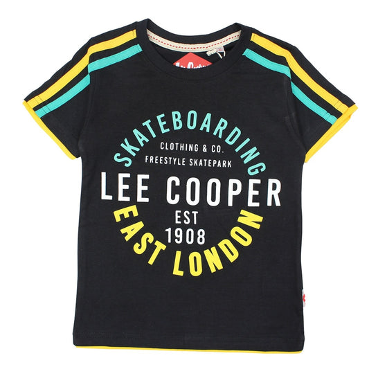 T-Shirt Lee Cooper - 4A Garçon - Enfant - Noir - 100 % Coton - 160 gsm - TrendyFlair