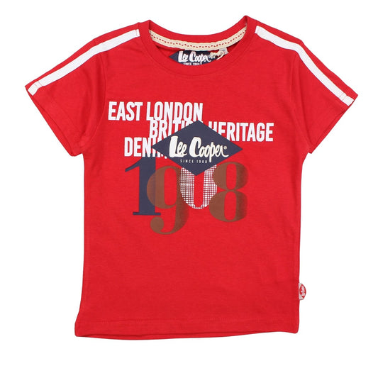 T-Shirt Lee Cooper - 4A Garçon - Enfant - Rouge - 100 % Coton - 160 gsm - TrendyFlair