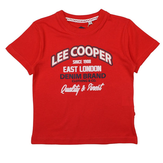 T-Shirt Lee Cooper - 6A Garçon - Enfant - Rouge - 100 % Coton - 150 GSM - TrendyFlair