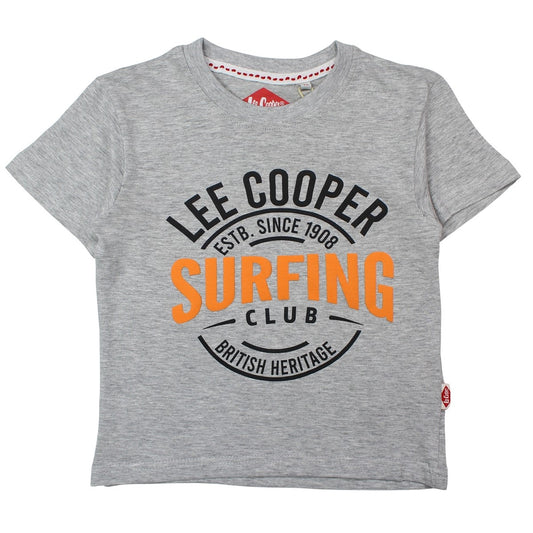 T-Shirt Lee Cooper - 6A Garçon - Enfant - Gris - 100 % Coton - 150 GSM - TrendyFlair