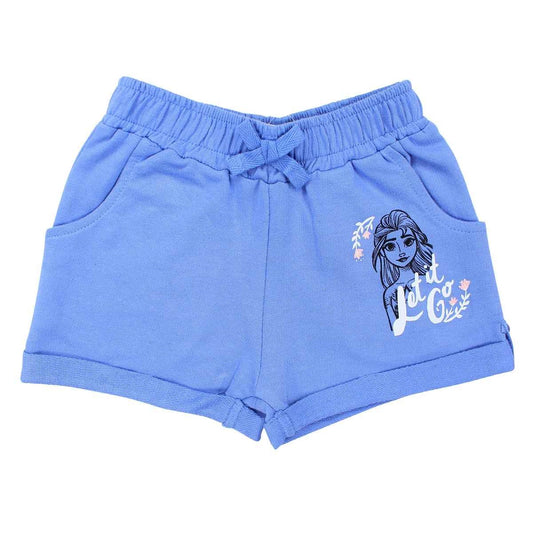 Short La reine des Neiges - 2A Fille - Enfant - Bleu - 98 % Coton - 2 % Polyester - TrendyFlair
