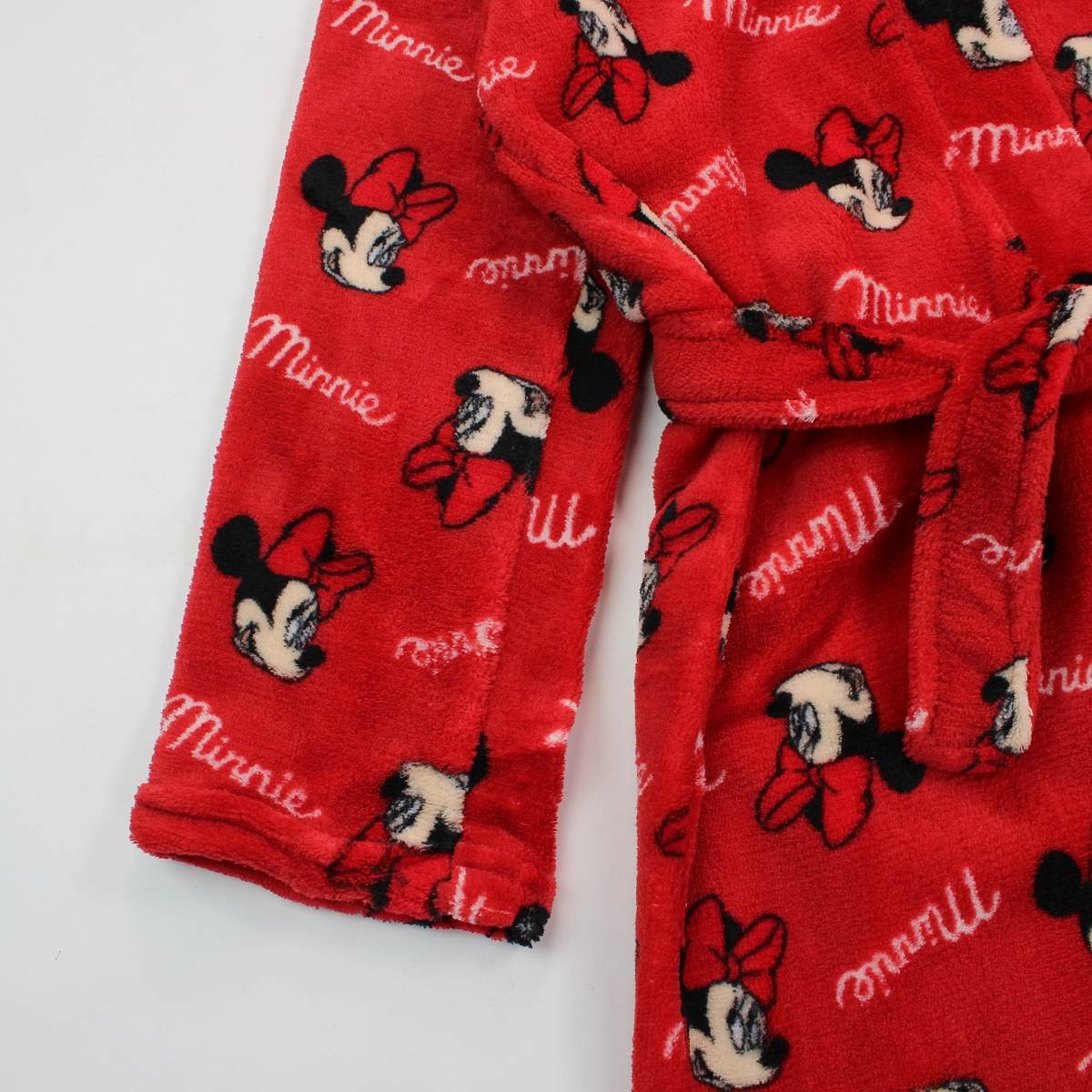 Peignoir Minnie - 3/4A Fille - Enfant - Rouge - 100 % Polyester, 240 GSM, CORAL FLEECE - TrendyFlair