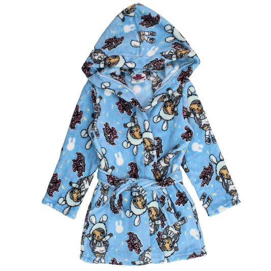 Peignoir Nana - 3/4A Fille - Enfant - Bleu - 100 % Polyester, 240 GSM, CORAL FLEECE - TrendyFlair