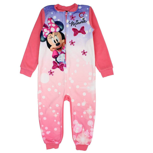 Combinaison Minnie - 4/5A Fille - Enfant - Rose - 100 % Polyester - 190 gsm Polaire - TrendyFlair