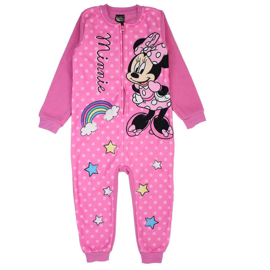 Combinaison Minnie - 4/5A Fille - Enfant - Rose - 100 % Polyester - 190 gsm Polaire - TrendyFlair