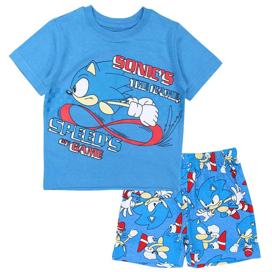 Ensemble Sonic - 2A Garçon - Enfant - Bleu - 100 % Coton - TrendyFlair