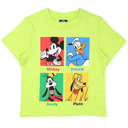 T-Shirt Mickey - 5A Garçon - Enfant - Vert - 100 % Coton - TrendyFlair
