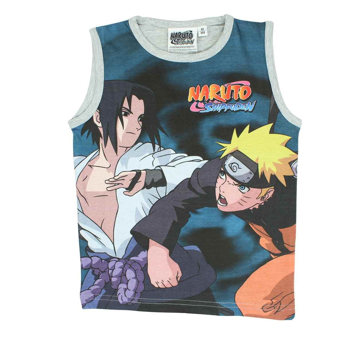 T-Shirt Naruto - 4A Garçon - Enfant - Gris - 93 % Coton - 7 % Polyester - TrendyFlair