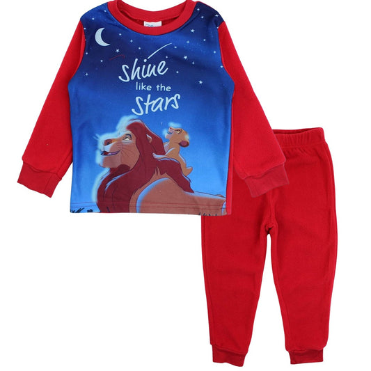 Pyjama polaire Le Roi Lion - 2A Garçon - Enfant - Rouge - 100 % Polyester - 190 gsm polar fleece - TrendyFlair