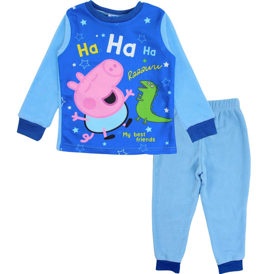 Pyjama polaire Peppa Pig - 3A Garçon - Enfant - Bleu - 100 % Polyester - 190 gsm polar fleece - TrendyFlair