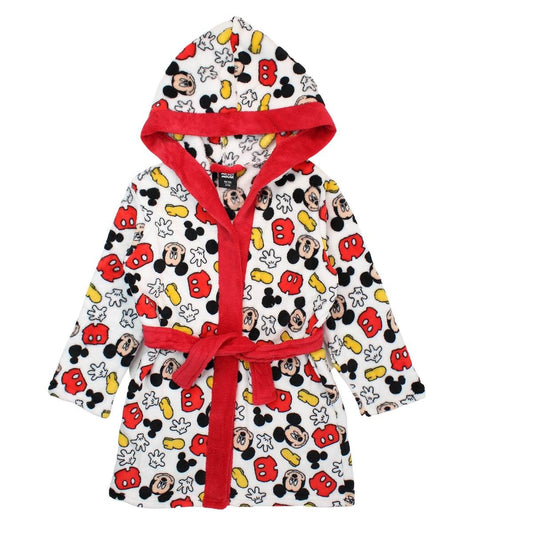 Peignoir Mickey - 3/4A Garçon - Enfant - Blanc - 100 % Polyester, 240 GSM, CORAL FLEECE - TrendyFlair
