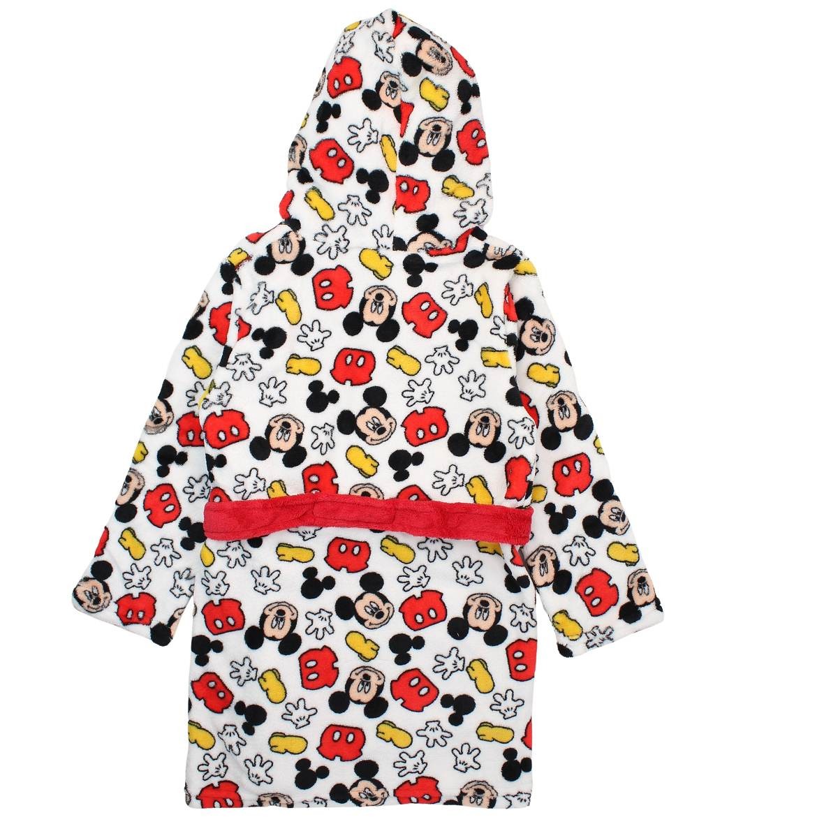 Peignoir Mickey - 3/4A Garçon - Enfant - Blanc - 100 % Polyester, 240 GSM, CORAL FLEECE - TrendyFlair