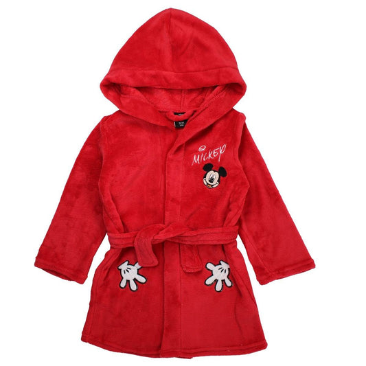 Peignoir Mickey - 3/4A Garçon - Enfant - Rouge - 100 % Polyester, 240 GSM, CORAL FLEECE - TrendyFlair