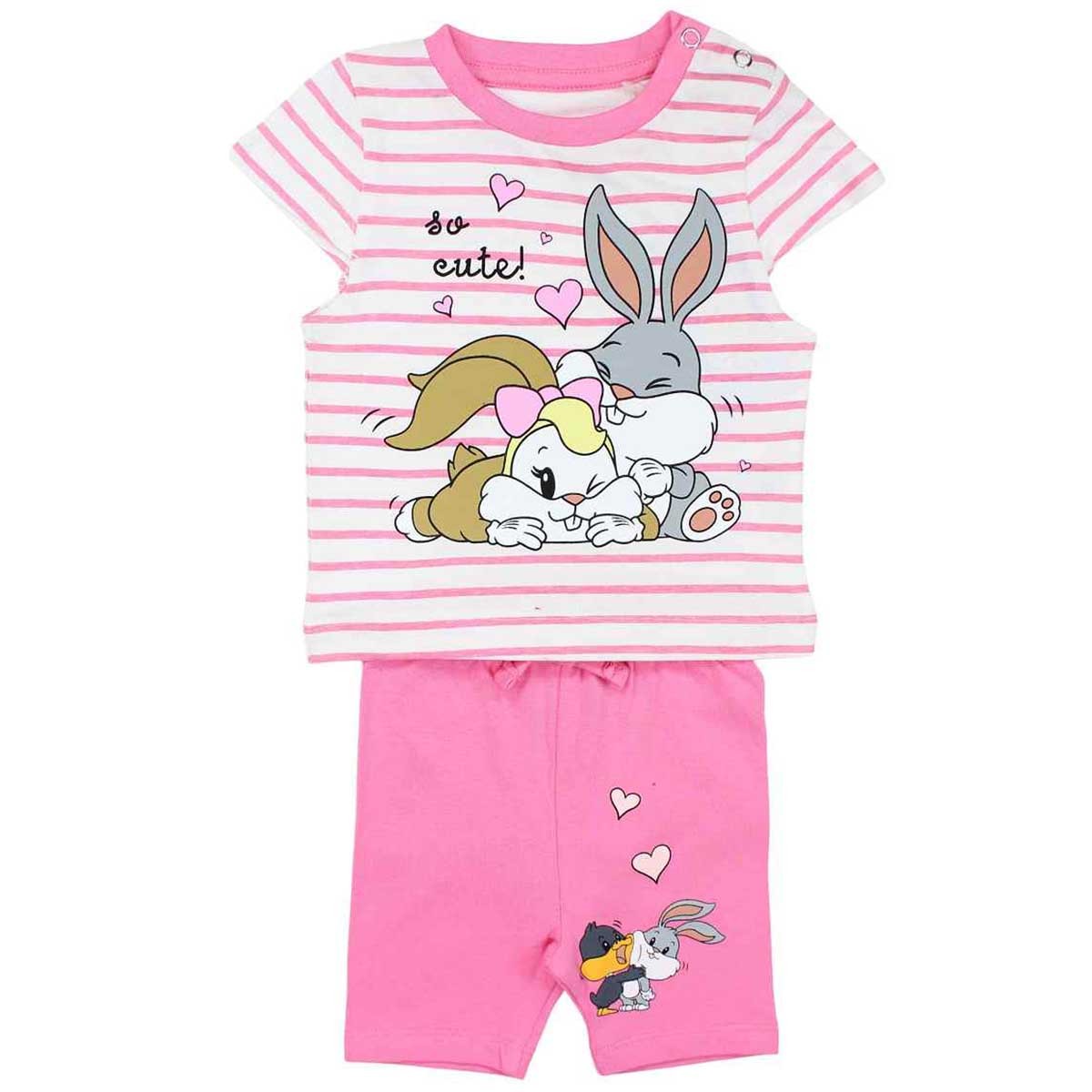 Ensemble bébé Bugs Bunny - 3M Bébé Fille - Enfant - Rose - T-Shirt: 100 % Coton - Legging: 95 % Coton - 5 % Élasthanne - TrendyFlair