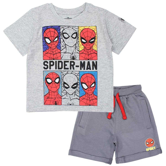 Ensemble Spiderman - 3A Garçon - Enfant - Gris - Short: 100 % Coton - T-Shirt gris: 93 % Coton - 7 % Polyester - TrendyFlair