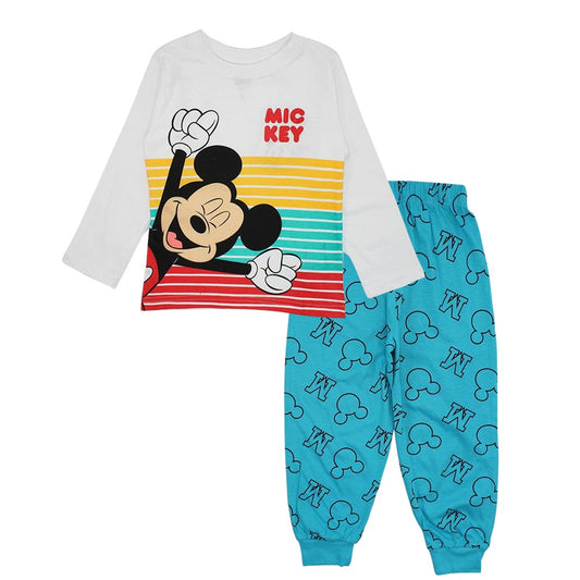 Pyjama coton Mickey - 2A Garçon - Enfant - Blanc - 100 % Coton - TrendyFlair