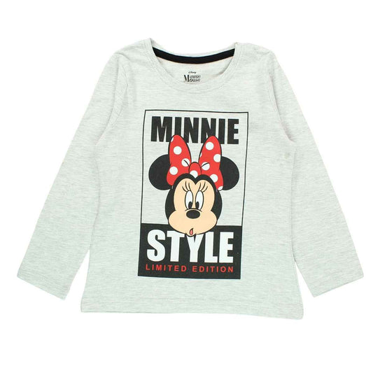T-Shirt Minnie - 5A Fille - Enfant - Gris - 98 % Coton - 2 % Polyester - TrendyFlair