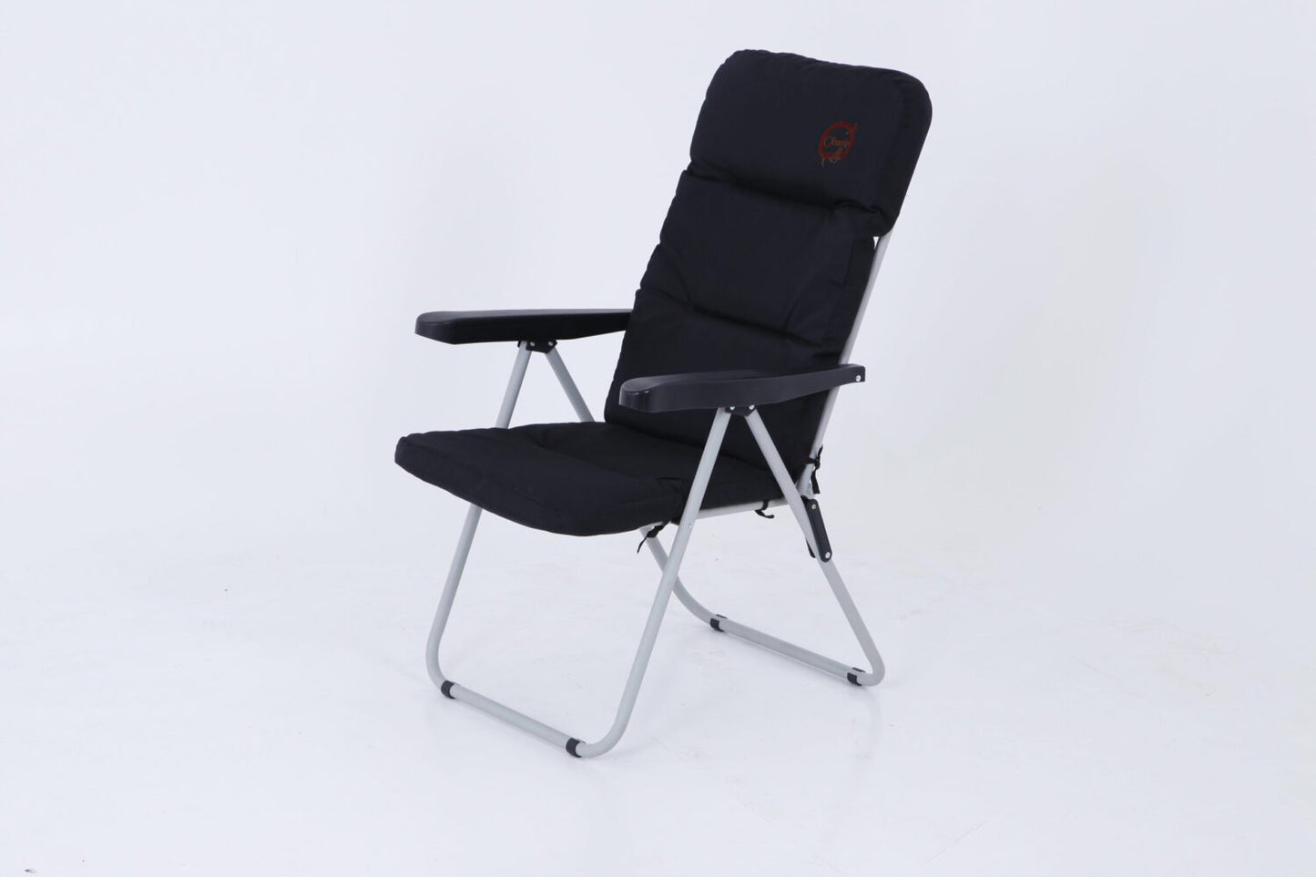 Fauteuil de camping confort pliable - Multipositions - Léger et pratique | 70 x 62 x 105 cm | Noir et gris | TRENDYFLAIR