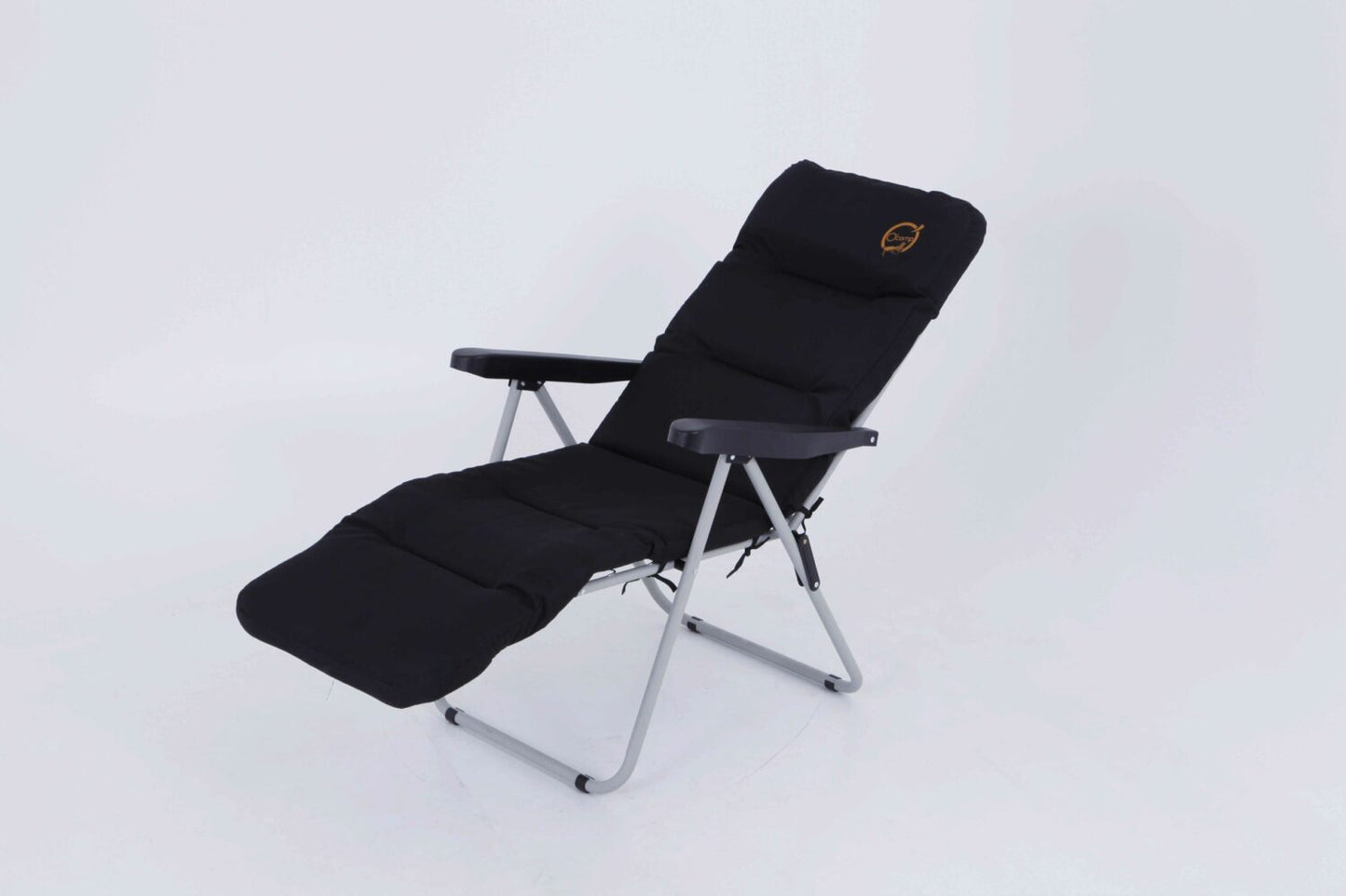 Fauteuil de camping relax pliable - Multipositions et confortable | 62 x 92 x 105 cm | Noir et gris | TRENDYFLAIR