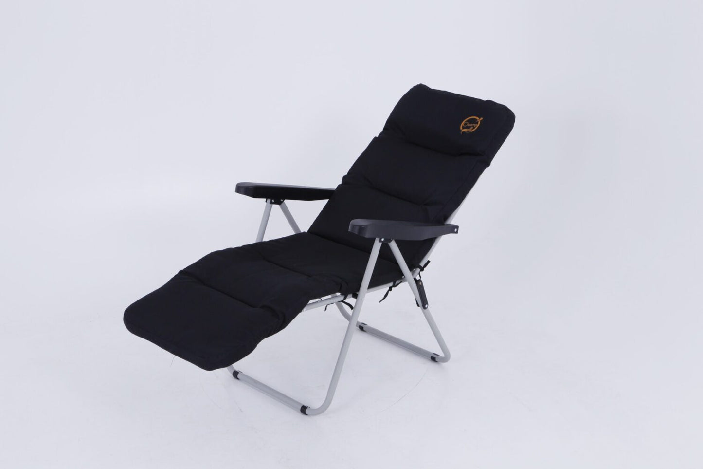 Fauteuil de camping relax pliable - Multipositions et confortable | 62 x 92 x 105 cm | Noir et gris | TRENDYFLAIR