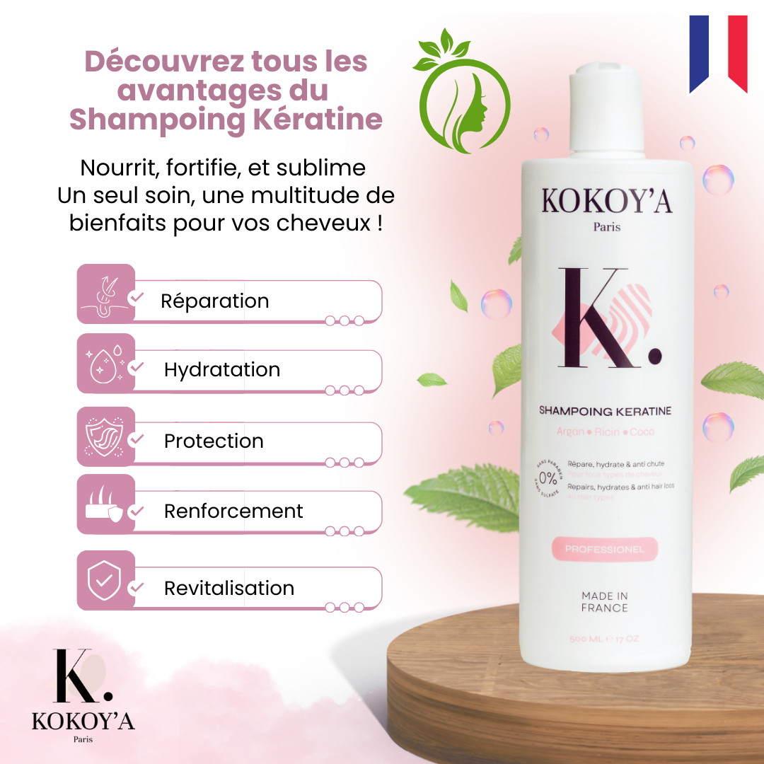 Shampoing Keratine Kokoy'a | Nourrit, Protège et Illumine | TRENDYFLAIR
